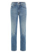 Thumbnail Jean en coton stone délavé à coupe regular fit et surpiqûres camel