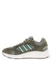 Thumbnail Baskets running kaki à talon plat et à lacets ronds avec logo vert - Image 2
