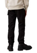 Thumbnail Cargo en coton noir uni avec une taille élastiquée et des poches - Image 2