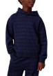 Thumbnail Sweat à capuche en coton nuit monogrammes avec une coupe droite