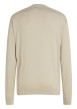 Thumbnail Pull en coton beige uni avec une coupe droite et logo embossé - Image 2