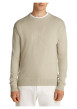 Thumbnail Pull en coton beige uni avec une coupe droite et logo embossé - Image 4