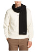 Thumbnail Echarpe en coton noire unie avec patch brodé du nom de la marque - Image 3