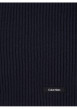 Thumbnail Echarpe en coton marine unie avec patch brodé au nom de la marque - Image 2
