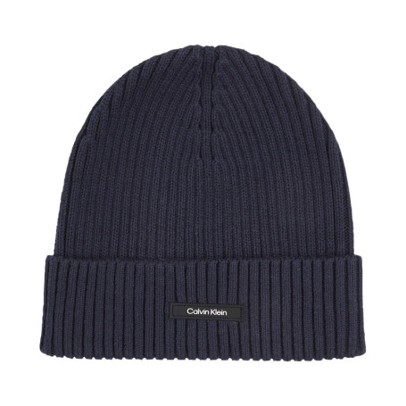 Bonnet en coton marine uni avec nom iconique de...