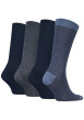 Thumbnail Lot de 4 paires de chaussettes hautes marine unies à coupe haute - Image 2