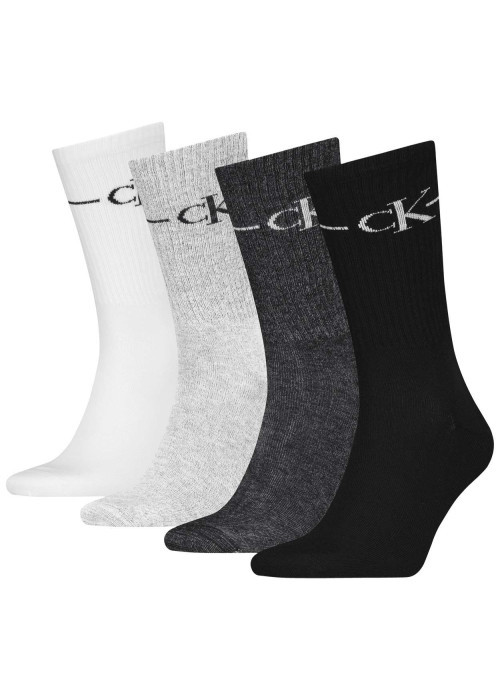 Lot de 4 paires de chaussettes hautes noires monogrammes avec une coupe haute