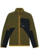 Thumbnail Sweat zippé kaki bicolore à coupe droite et col montant zippé et poche zippée