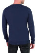 Thumbnail Pull bleu marine en maille uni avec une coupe près du corps et un col rond - Image 2