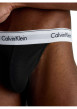 Thumbnail Lot de 3 strings en coton noirs unis avec une ceinture élastiquée blanche - Image 3