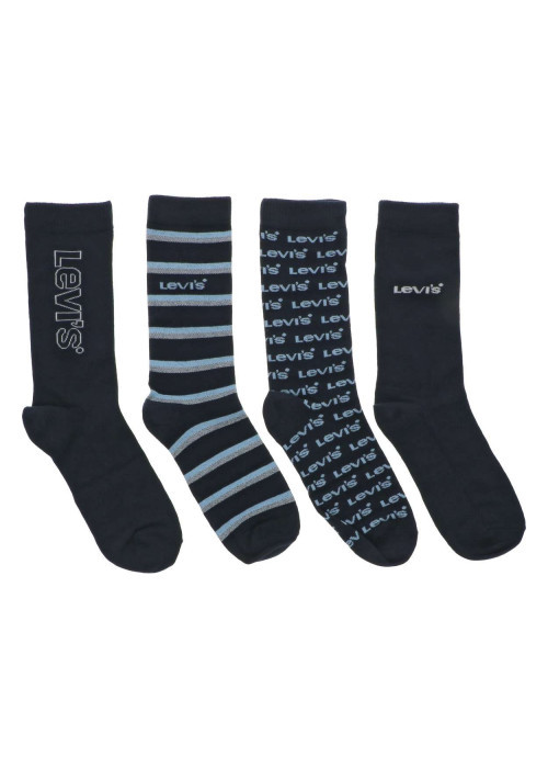 Lot de 4 paires de chaussettes hautes marine uni avec une coupe haute