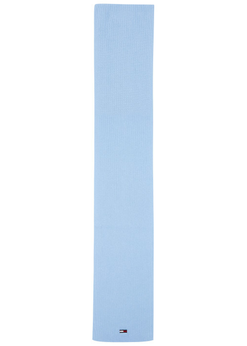 Echarpe en coton biologique ciel unie avec logo...