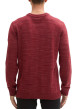 Thumbnail Pull bordeaux uni avec un col rond à coupe droite et un patch d'authenticité - Image 2