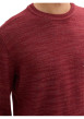 Thumbnail Pull bordeaux uni avec un col rond à coupe droite et un patch d'authenticité - Image 4