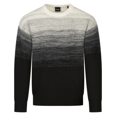 Pull noir en maille côtelée à coupe droite avec...