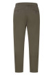 Thumbnail Pantalon en coton mélangé kaki uni avec une coupe droite et un lien de serrage - Image 2