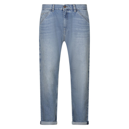 Jean en coton bleu avec une coupe droite et une...
