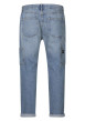 Thumbnail Jean en coton bleu avec une coupe droite et une fermeture zippée avec bouton - Image 2