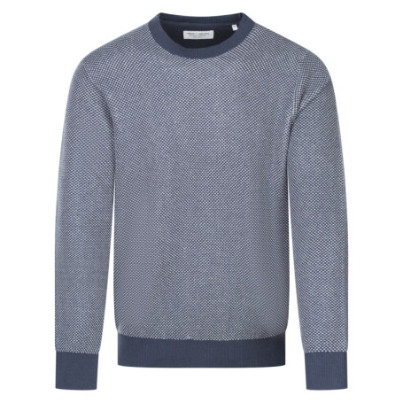 Pull en coton marine uni avec une coupe droite...