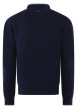 Thumbnail Pull en laine bleu marine uni avec un col montant et zippé et une coupe droite - Image 2