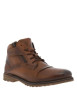 Thumbnail Bottines en cuir cognac pourvues de lacets ronds avec semelle à talon plat - Image 9