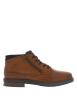 Thumbnail Bottines en cuir cognac pourvues de lacets ronds avec semelle à talon plat - Image 2