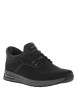 Thumbnail Sneakers noir à semelle bulle d'air à talon plat et à lacets plats élastiqués - Image 3