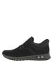Thumbnail Sneakers noir à semelle bulle d'air à talon plat et à lacets plats élastiqués - Image 2