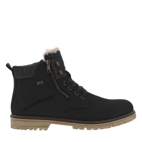 Bottines marine à talon plat et à lacets plats...
