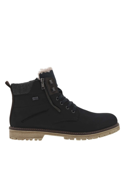 Bottines marine à talon plat et à lacets plats...