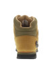 Thumbnail Bottines en cuir marron à talon décroché bas avec lacets ronds et logos en métal - Image 6
