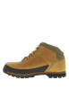 Thumbnail Bottines en cuir marron à talon décroché bas avec lacets ronds et logos en métal - Image 2