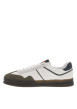 Thumbnail Baskets tennis blanches et kaki à talon plat avec logo et à lacets plats - Image 2