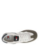 Thumbnail Baskets tennis blanches et kaki à talon plat avec logo et à lacets plats - Image 4