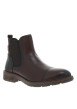 Thumbnail Boots en cuir marron à talon décroché bas avec un zip et un soufflet élastiqué - Image 9