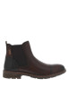 Thumbnail Boots en cuir marron à talon décroché bas avec un zip et un soufflet élastiqué - Image 2