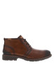 Thumbnail Bottines en cuir brunes à talon décroché bas avec des lacets ronds - Image 2