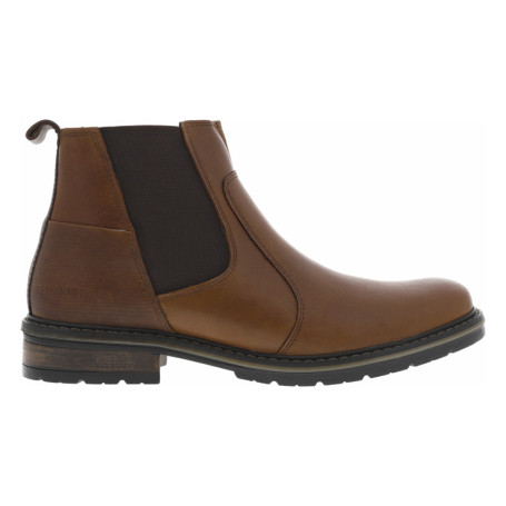 Boots en cuir cognac à talon décroché bas avec...