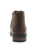 Thumbnail Boots en cuir cognac à talon décroché bas avec zip latéral et soufflet élastiqué - Image 6