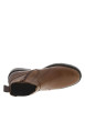 Thumbnail Boots en cuir cognac à talon décroché bas avec zip latéral et soufflet élastiqué - Image 4