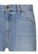 Thumbnail Jean en coton bleu avec une coupe droite et une fermeture zippée avec bouton - Image 3