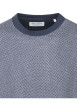 Thumbnail Pull en coton marine uni avec une coupe droite et un col rond - Image 3