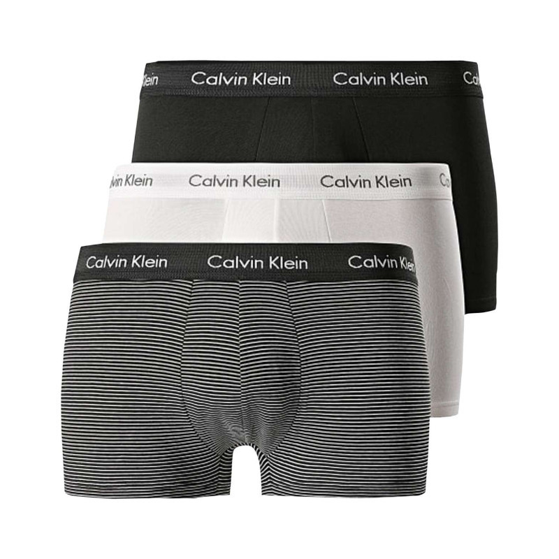 Calvin Klein Jeans - Lot De 3 Boxers Courts En Coton Multicolores Unies Coupe Fermée - Multicolore