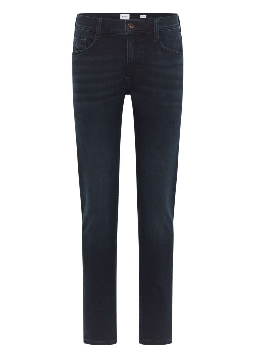 Jean Oregon en coton mélangé indigo avec une coupe slim et patch