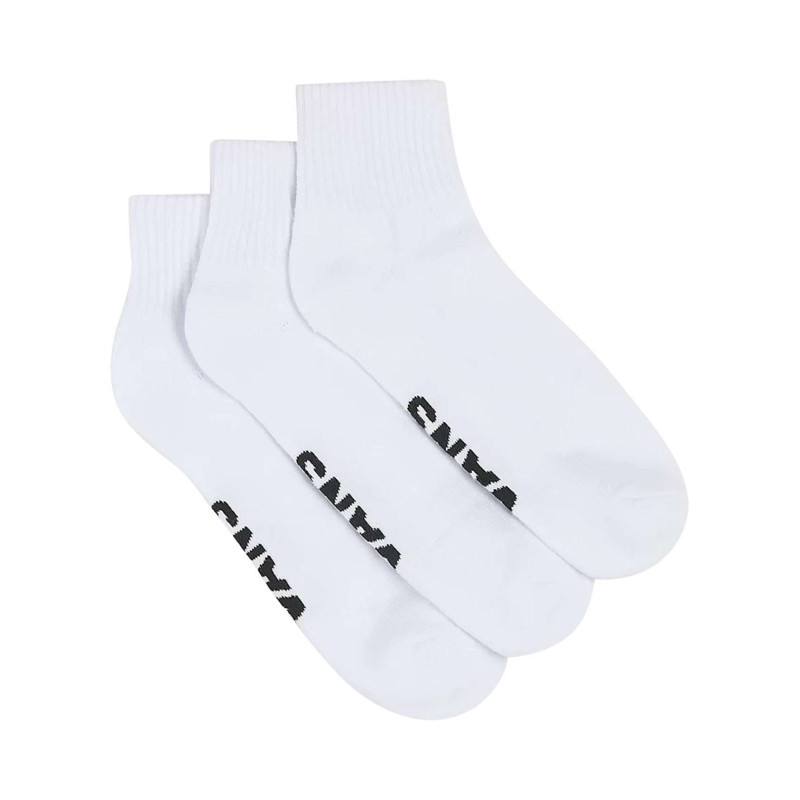 Vans - Lot De 3 Paires De Chaussettes Blanches Unies Avec Marque Noire - Blanches