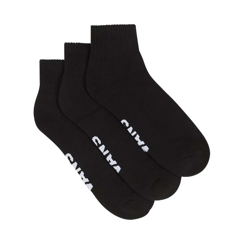 Vans - Lot De 3 Paires De Chaussettes Noires Unies Avec Marque Sur Le Dessous - Noires Vans - Lot De 3 Paires De Chaussettes Noires Unies Avec Marque Sur Le Dessous - Noires