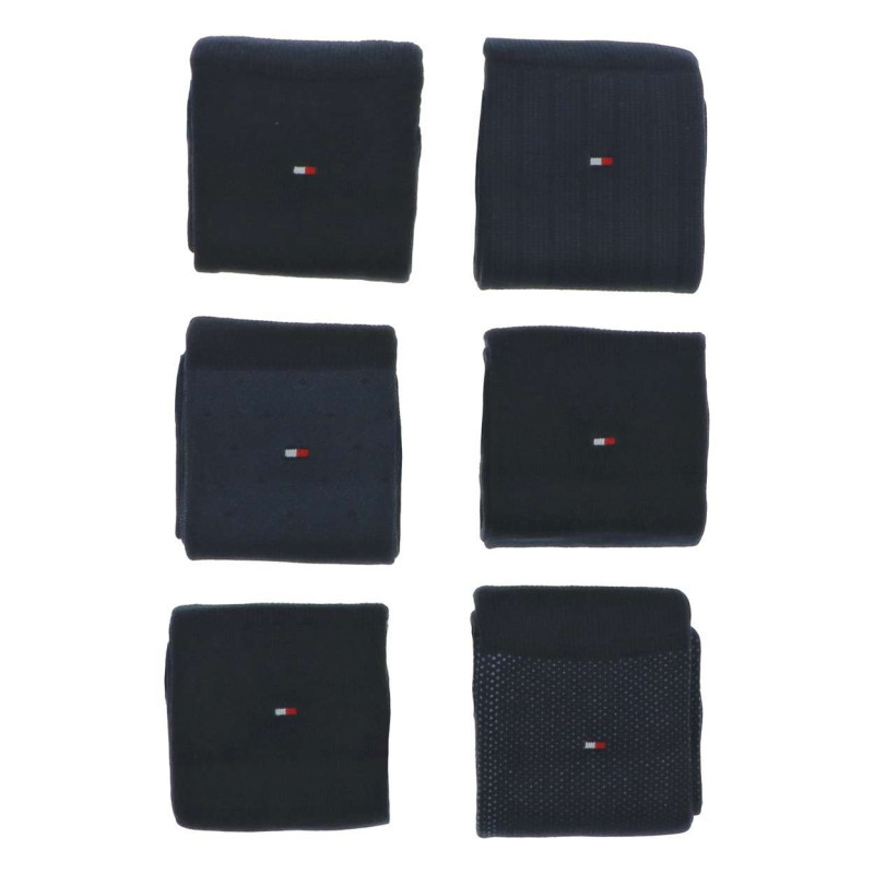 Tommy Hilfiger - Coffret En Métal Avec 6 Paires De Chaussettes Hautes Bleues Marine Unies - Marine