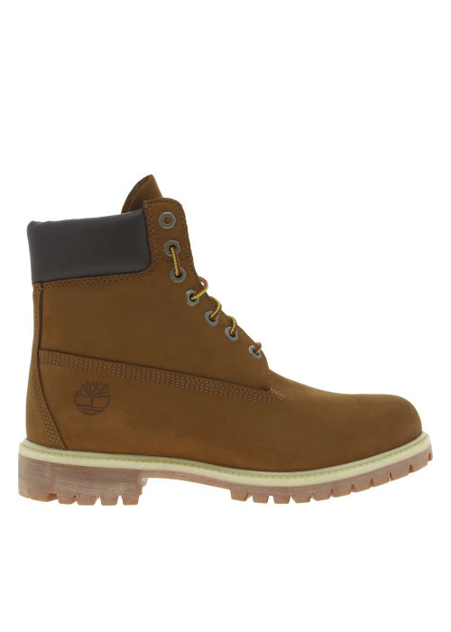 Bottines marron à talon plat et à lacets ronds bicolores avec col marine
