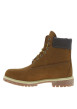 Thumbnail Bottines marron à talon plat et à lacets ronds bicolores avec col marine - Image 2