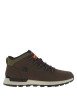 Thumbnail Baskets en cuir nubuck marron à talon plat avec semelle noire et grise et lacets